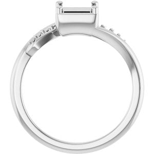 14K White Gold 5x5 mm Square Ring Mounting – image 4