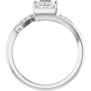 Sterling Silver 5x5 mm Square Ring Mounting – image 3