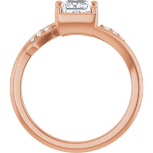 14K Rose Gold 5x5 mm Square Ring Mounting – image 3