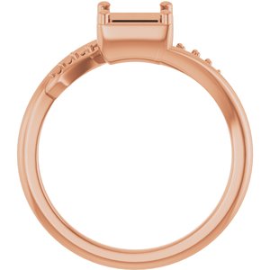 14K Rose Gold 5x5 mm Square Ring Mounting – image 4