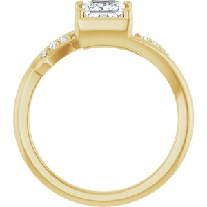 18K Yellow Gold 5x5 mm Square Ring Mounting – image 3