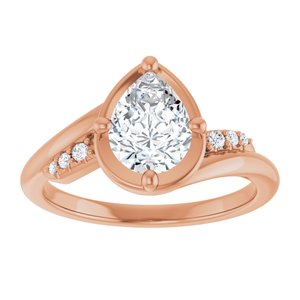 10K Rose Gold 8x6 mm Pear Ring Mounting – image 5