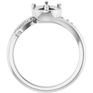 14K X1 White Gold 8x6 mm Pear Ring Mounting – image 4
