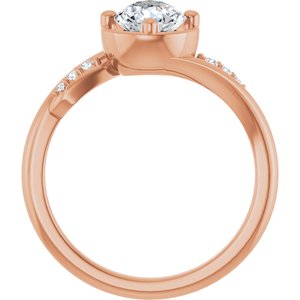 10K Rose Gold 8x6 mm Pear Ring Mounting – image 3