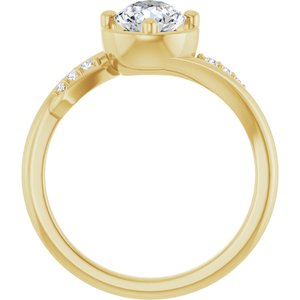 10K Yellow Gold 8x6 mm Pear Ring Mounting – image 3