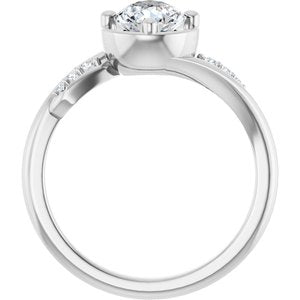 18K White Gold 8x6 mm Pear Ring Mounting – image 3