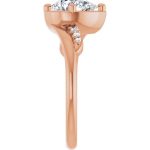 10K Rose Gold 8x6 mm Pear Ring Mounting – image 7