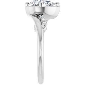 14K White Gold 8x6 mm Pear Ring Mounting – image 7
