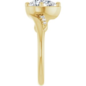 14K Yellow Gold 8x6 mm Pear Ring Mounting – image 7