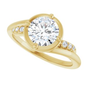 18K Yellow Gold 7 mm Round Ring Mounting – image 8