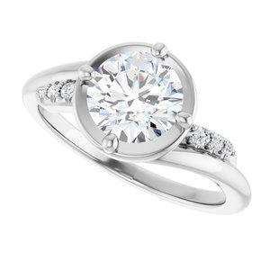 10K White Gold 7 mm Round Ring Mounting – image 8