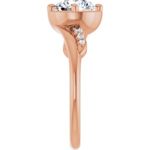 10K Rose Gold 7 mm Round Ring Mounting – image 7
