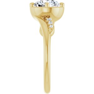 10K Yellow Gold 7 mm Round Ring Mounting – image 7