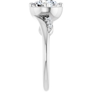 18K White Gold 7 mm Round Ring Mounting – image 7