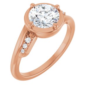 18K Rose Gold 7 mm Round Ring Mounting