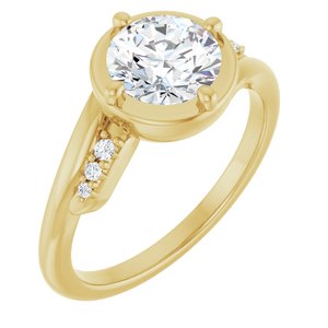 14K Yellow Gold 7 mm Round Ring Mounting