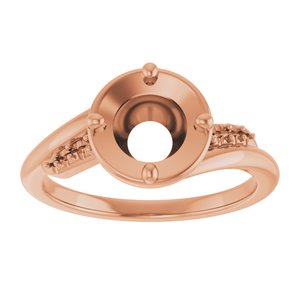 18K Rose Gold 7 mm Round Ring Mounting – image 6