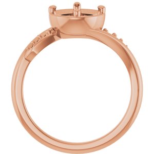 10K Rose Gold 7 mm Round Ring Mounting – image 4