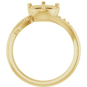 18K Yellow Gold 7 mm Round Ring Mounting – image 4