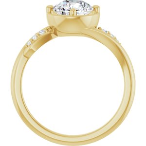 14K Yellow Gold 7 mm Round Ring Mounting – image 3