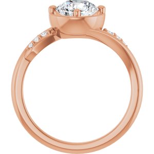 10K Rose Gold 7 mm Round Ring Mounting – image 3