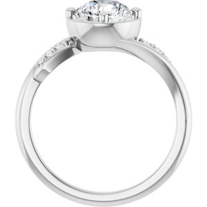 18K White Gold 7 mm Round Ring Mounting – image 3