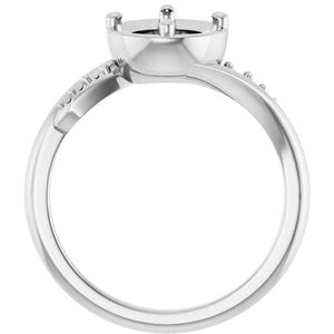 14K X1 White Gold 7 mm Round Ring Mounting – image 4