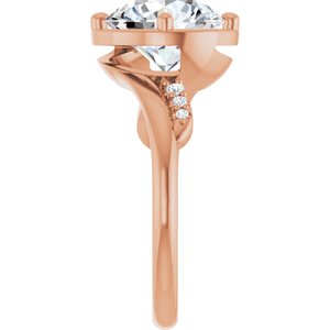 14K Rose Gold 9.4 mm Round Ring Mounting – image 7