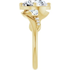 14K Yellow Gold 9.4 mm Round Ring Mounting – image 7