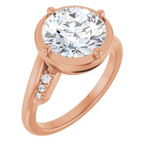 10K Rose Gold 9.4 mm Round Ring Mounting