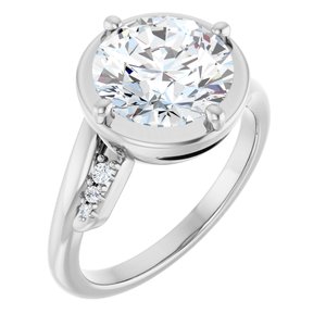 Sterling Silver 9.4 mm Round Ring Mounting