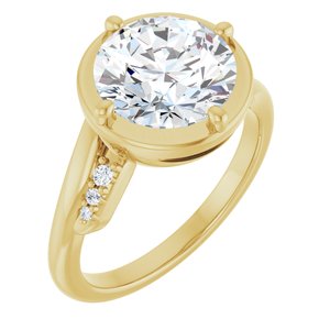 18K Yellow Gold 9.4 mm Round Ring Mounting