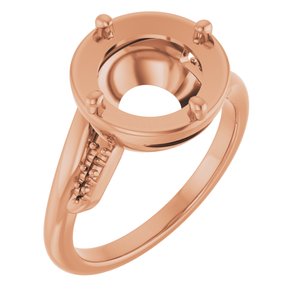 14K Rose Gold 9.4 mm Round Ring Mounting – image 2