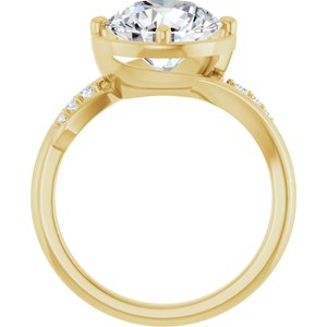 10K Yellow Gold 9.4 mm Round Ring Mounting – image 3