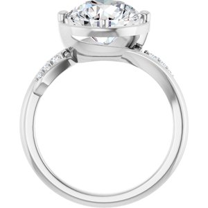 14K X1 White Gold 9.4 mm Round Ring Mounting – image 3