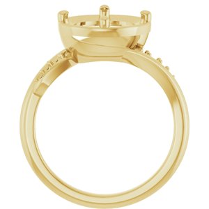 14K Yellow Gold 9.4 mm Round Ring Mounting – image 4