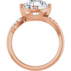 10K Rose Gold 9.4 mm Round Ring Mounting – image 3