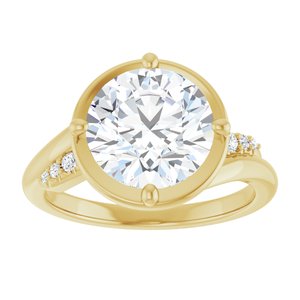 10K Yellow Gold 9.4 mm Round Ring Mounting – image 5