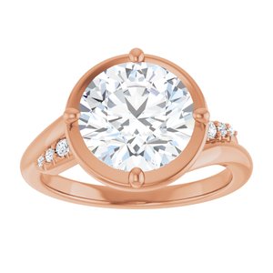 18K Rose Gold 9.4 mm Round Ring Mounting – image 5