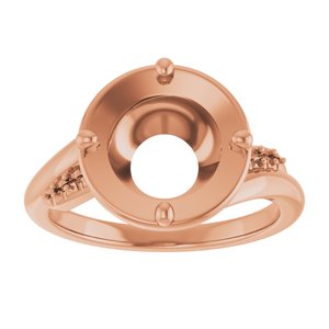 18K Rose Gold 9.4 mm Round Ring Mounting – image 6