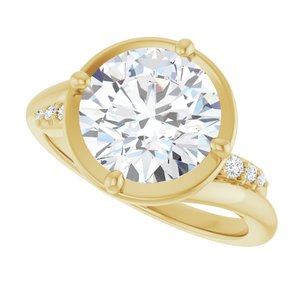 18K Yellow Gold 9.4 mm Round Ring Mounting – image 8