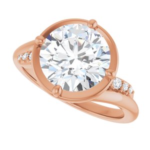 14K Rose Gold 9.4 mm Round Ring Mounting – image 8