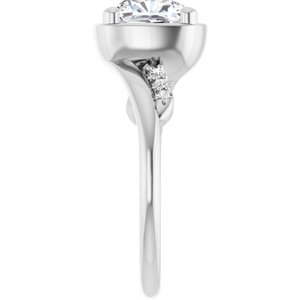 18K White Gold 7.5x7.5 mm Cushion Ring Mounting – image 7