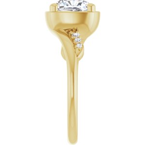 18K Yellow Gold 7.5x7.5 mm Cushion Ring Mounting – image 7