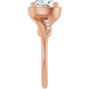 14K Rose Gold 7.5x7.5 mm Cushion Ring Mounting – image 7