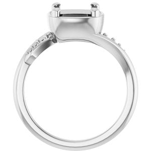 14K X1 White Gold 7.5x7.5 mm Cushion Ring Mounting – image 4