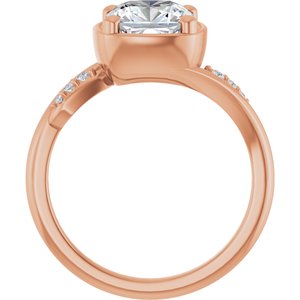 14K Rose Gold 7.5x7.5 mm Cushion Ring Mounting – image 3