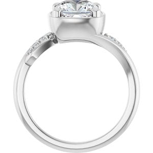 Continuum Sterling Silver 7.5x7.5 mm Cushion Ring Mounting – image 3