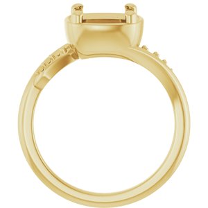 18K Yellow Gold 7.5x7.5 mm Cushion Ring Mounting – image 4