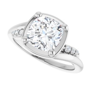Continuum Sterling Silver 7.5x7.5 mm Cushion Ring Mounting – image 8